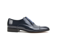 TOTÒ - Blue Shiny Leather Men Toe Cap