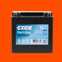EXIDE Start-Stop EK131 Accu 12V 13Ah 200A B0 MERCEDES-BENZ: A-Klasse,  Vito Mixto,  E-Klasse Sedan,  BMW: 6 Coupe,  5 Sedan,  X5,  AUDI: Q7,  A6 C6 Sedan