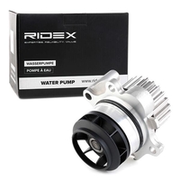 RIDEX 1260W0058 Waterpomp 23 Gegoten aluminium Met riemschijf Met afdichtring Mechanisch VOLKSWAGEN: GOLF 6,  Tiguan I,  Passat B6 Variant