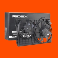 RIDEX 508R0027 Radiator Ventilator 360/295 12 220/150 Met ventilatorraamwerk Met besturingseenheid VOLKSWAGEN: Polo V Hatchback,  Golf Plus / Crossgolf