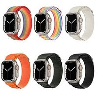 1 pc Bracelet Compatible avec Apple iWatch Apple Watch Ultra 49mm Series 8/7/6/5/4/3/2/1 / SE Bracelet Sport pour iWatch Montre intelligente Sangle Bracelet Nylon Ajustable Respirable Antichoc miniinthebox