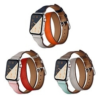 1 pc Bracelet Compatible avec Apple iWatch Series 8 7 6 5 4 3 2 1 SE Bracelet en Cuir pour iWatch Montre intelligente Sangle Bracelet Vrai Cuir Luxe Ajustable Respirable miniinthebox