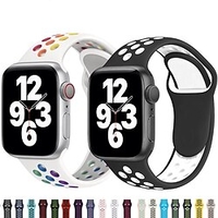 1 pcs Bracelet de montre connectée pour Apple iWatch Series 7 / SE / 6/5/4/3/2/1 38/40/41mm 42/44/45mm Silicone Montre intelligente Sangle Doux Respirable Multicolores Bracelet Sport Remplacement miniinthebox