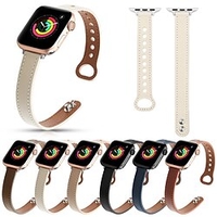 1 pcs Bracelet de montre connectée pour Apple iWatch Series 7 / SE / 6/5/4/3/2/1 38/40/41mm 42/44/45mm Vrai Cuir Montre intelligente Sangle Bracelet en Cuir Bande d