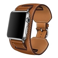 1 pcs Bracelet de montre connectée pour Apple iWatch Series 7 / SE / 6/5/4/3/2/1 38/40/41mm 42/44/45mm Vrai Cuir Montre intelligente Sangle Luxe bracelet Bracelet en Cuir Bande d
