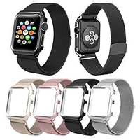 1 pcs Bracelet de montre connectée pour Apple iWatch Series 7 / SE / 6/5/4/3/2/1 Acier Inoxydable Montre intelligente Sangle Magénitique réglable Bracelet Milanais Bracelet SmartWatch avec étui miniinthebox