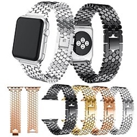 1 pcs Bracelet de montre connectée pour Apple iWatch Series 7 / SE / 6/5/4/3/2/1 Apple Watch Acier Inoxydable Montre intelligente Sangle Fermoir Papillon Bande d