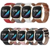 1 pcs Bracelet de montre connectée pour Fitbit Versa 3 / Sense Vrai Cuir Montre intelligente Sangle Boucle en acier inoxydable Bracelet en Cuir Remplacement Bracelet miniinthebox