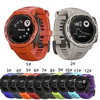 1 pcs Bracelet de montre connectée pour Garmin Instinct 2/2 Solaire / Solaire / Instinct Standard 22mm Silicone Montre intelligente Sangle Élastique Respirable Fermoir Classique Bracelet Sport miniinthebox