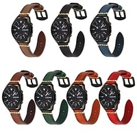 1 pcs Bracelet de montre connectée pour Samsung Galaxy Gear S3 Frontier Gear S3 Classique Montre 46mm Montre 3 41mm Montre 3 45mm 20mm 22mm Vrai Cuir Montre intelligente Sangle Luxe Ajustable Fermoir miniinthebox