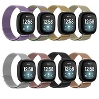 1 pièces bracelet de montre intelligente pour fitbit versa 3/sens bracelet de montre intelligente en acier inoxydable bracelet de remplacement de boucle milanaise magnétique respirant miniinthebox
