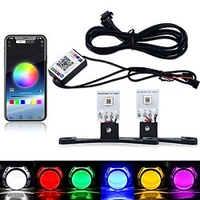 1 pièces voiture led diable oeil démon mauvais yeux drl led application compatible bluetooth rgb 2.5 phares moto mini projecteur lentille accessoires miniinthebox