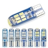 10 pièces voiture led t10 w5w led 194 168 canbus 15smd 4014 blanc froid silicone led lumière pas d
