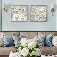 2 panneaux fleurs imprime art mural moderne photo décor à la maison tenture murale cadeau avec cadre intérieur 12 