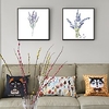 2 panneaux imprimés botaniques lavande art mural moderne photo décor à la maison tenture murale cadeau avec cadre intérieur 12 