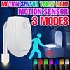 2 pièces 3 modes smart pir capteur de mouvement veilleuse toilette lumière siège de toilette étanche pour cuvette de toilette rétro-éclairage wc éclairage led luminaria lampe miniinthebox