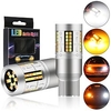 2 pièces led double couleur 1157 bay15d 72 smd 2016 3.6w 7443 w21/5w 3157 voiture drl clignotants blancs à ambre 12v miniinthebox