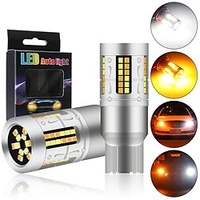 2 pièces led double couleur 1157 bay15d 72 smd 2016 3.6w 7443 w21/5w 3157 voiture drl clignotants blancs à ambre 12v miniinthebox