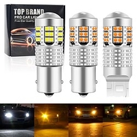 2 pièces t20 w21w wy21w 7440 7440na bau15s ba15s led clignotants ampoules canbus sans erreur lampe de voiture ambre miniinthebox