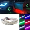 2 pièces voiture bande 30 cm 60 cm 18 modes flexible coloré décoratif coulant lampe moteur drl rgb ange yeux feux diurnes 12 v miniinthebox