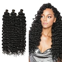 22 pouces océan vague crochet cheveux 3 paquets vague profonde torsion cheveux tressage ondulation profonde crochet tresses synthétiques extension de cheveux 22 pouces 3 paquets miniinthebox