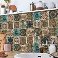 24 pièces créatif style industriel cuisine salle de bain salon autocollants muraux autocollants autocollants de carreaux imperméables miniinthebox