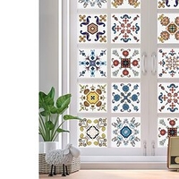 24 pièces imperméable créatif nordique couleur carreaux autocollants cuisine salle de bain salon auto-adhésif stickers muraux étanche carreaux autocollants miniinthebox