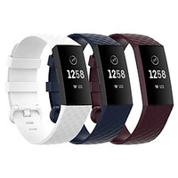 3 pièces Bracelet de montre connectée pour Fitbit Charge 3 / Charge 3 SE / Charge 4 Silicone Montre intelligente Sangle Doux Respirable Bracelet Sport Bande Elastique Remplacement Bracelet miniinthebox