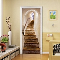 3d escalier porte auto-adhésif créatif porte autocollants salon décoration maison étanche stickers muraux stickers muraux pour chambre salon miniinthebox
