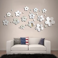 3d miroir fleurs art amovible mur autocollant acrylique mural décalque maison chambre décor chaud décoratif autocollants miniinthebox