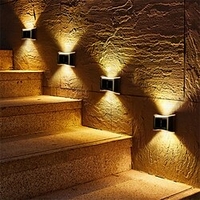 4 pièces appliques murales solaires extérieur 6led applique murale étanche pour balcon patio cours clôture lampes décor de jardin solaire applique murale extérieure miniinthebox