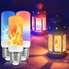 4 pièces led feu flamme ampoule lumières 4 modes dynamique scintillement effet lampe capteur de gravité pour intérieur extérieur décoration de fête à la maison miniinthebox