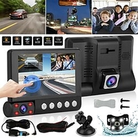 4 pouces full hd 1080p 3 lentille voiture dvr dash cam écran tactile 170 degrés vision nocturne auto enregistreur vidéo enregistreur de conduite de voiture miniinthebox