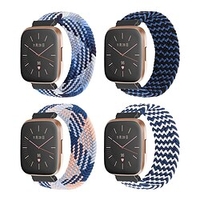 4PCS Bracelet de montre connectée pour Fitbit Versa 3 / Sens Nylon Montre intelligente Sangle Doux Extensible Respirable Bracelet tissé Remplacement Bracelet miniinthebox