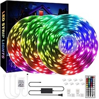 98.4ft 30m 5050 lumières led pour chambre rvb led bandes lumineuses pour salon décor de fête avec éclairage dimmable couleurs réglables lumineuses et 8 modes d
