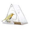 Acrylique transparent mangeoire pour oiseaux sauvages en plein air suspendu aspiration support de nourriture pour oiseaux nichoir triangulaire cage boîte perroquet accessoires miniinthebox