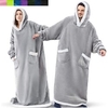 Adulte Couverture à capuche surdimensionnée Couverture portable avec poche Couleur unie Combinaison de Pyjamas Flanelle Cosplay Pour Homme et Femme Carnaval Pyjamas Animale Dessin animé Fête miniinthebox