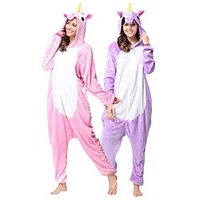 Adulte Pyjama Kigurumi Licorne Licorne Animal Combinaison de Pyjamas Toison Flanelle Cosplay Pour Homme et Femme Noël Pyjamas Animale Dessin animé Fête / Célébration Les costumes / Chaussons miniinthebox