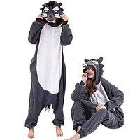 Adulte Pyjama Kigurumi Loup Léopard Combinaison de Pyjamas Polaire Cosplay Pour Homme et Femme Noël Pyjamas Animale Dessin animé Fête / Célébration Les costumes / Collant / Combinaison miniinthebox