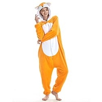 Adulte Pyjama Kigurumi Renard Bloc de couleur Combinaison de Pyjamas Flanelle Cosplay Pour Homme et Femme Halloween Pyjamas Animale Dessin animé Fête / Célébration Les costumes miniinthebox