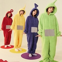 Adulte Pyjama Kigurumi Tenues de nuit Alien Teletubbies Personnage Combinaison de Pyjamas Flanelle Cosplay Pour Homme et Femme Noël Pyjamas Animale Dessin animé Fête / Célébration Les costumes miniinthebox