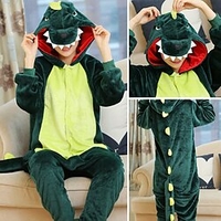 Adulte Pyjama Kigurumi Tenues de nuit Camouflage Dinosaure Animal Mosa que Combinaison de Pyjamas Toison Flanelle Cosplay Pour Homme et Femme Noël Pyjamas Animale Dessin animé Fête / Célébration Les miniinthebox