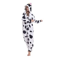 Adulte Pyjama Kigurumi Tenues de nuit Camouflage Vache laitière Animal Mosa que Combinaison de Pyjamas Polaire Cosplay Pour Homme et Femme Noël Pyjamas Animale Dessin animé Fête / Célébration Les miniinthebox