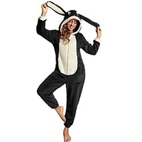 Adulte Pyjama Kigurumi Tenues de nuit Lapin Personnage Combinaison de Pyjamas Flanelle Cosplay Pour Homme et Femme Carnaval Pyjamas Animale Dessin animé Fête / Célébration Les costumes miniinthebox