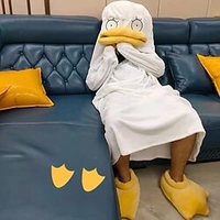 Adulte Tenues de nuit Couverture portable à capuche Canard Elizabeth Animal Combinaison de Pyjamas Flanelle Cosplay Pour Homme et Femme Noël Pyjamas Animale Dessin animé Fête / Célébration Les miniinthebox