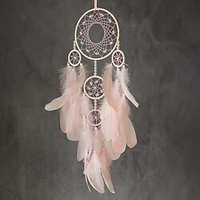 attrape-rêves cadeau fait main avec 5 cercles plume perle fleur tenture murale décor art boho style 1670cm miniinthebox