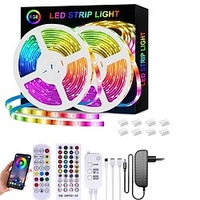 bande lumineuse led rgb 65.6ft 20m 32.8ft 10m bande lumineuse smd5050 synchronisation de la musique changement de couleur contrôleur d