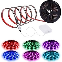 bandes lumineuses led 200cm bandes lumineuses led étanches rgb tiktok lights bande aa batterie box mini 3key contrôleur alimenté par batterie multi couleur miniinthebox