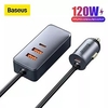 baseus 120w chargeur de voiture usb chargeur qc 3.0 pd 3.0 chargeur rapide portable usb chargeur de téléphone 2u2c miniinthebox