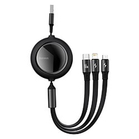 BASEUS Câble USB 2.0 66W 4 pieds USB C vers Lightning / micro / USB C 6 A Câble de Charge Durable 3 en 1 Rétractable Pour Xiaomi Huawei iPhone Accessoire de Téléphone miniinthebox
